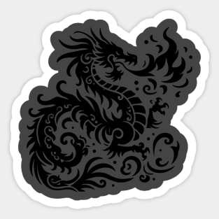 Mystical Dragon Tribal Art Inspired Design Sticker